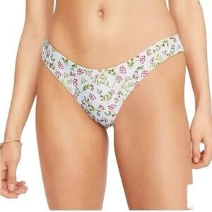 J Crew Bikini Bottom Womens XL Blue Floral Cloud Meadow Curved Waist Cheeky
